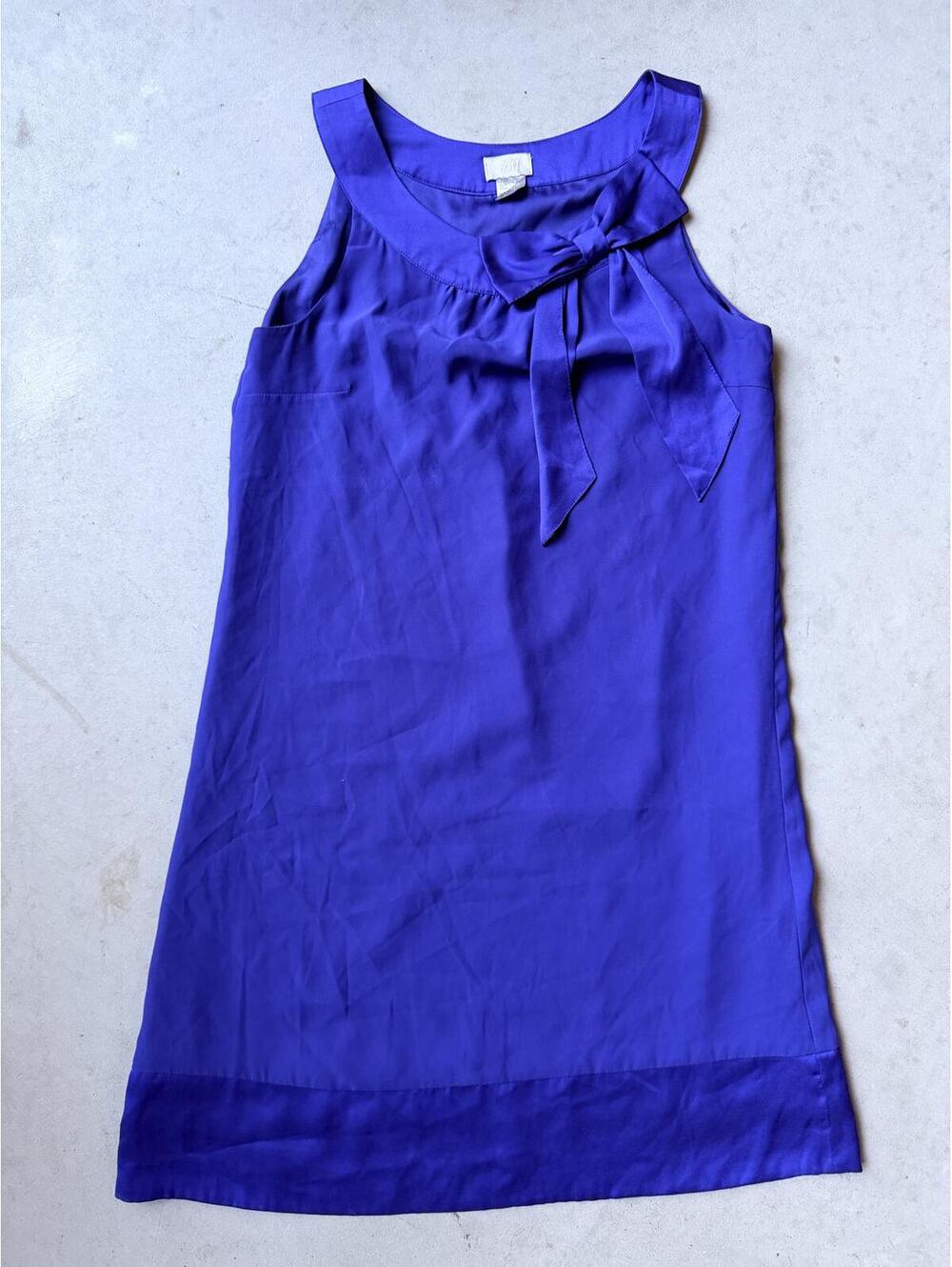 Autumn Wedding Guest Dress H&M Sleeveless Blue Dress with Bow Detail